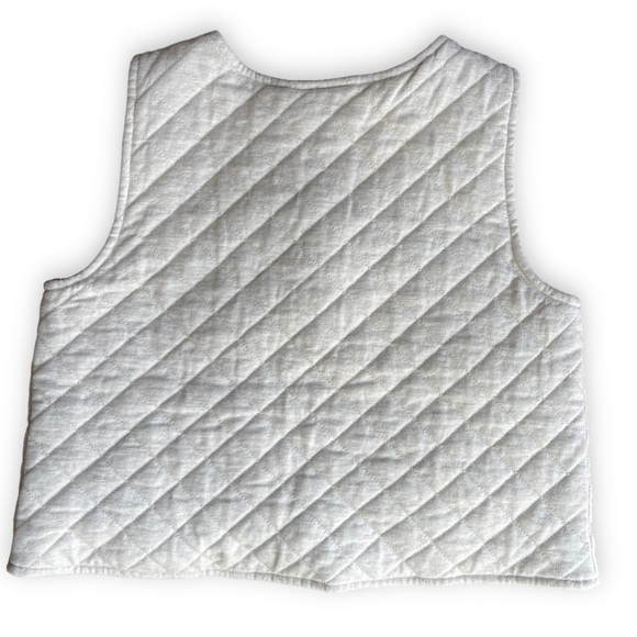 Hanna Andersson Girls Quilted Cream Toggle Button Vest size 8 or size 130 - Picture 6 of 6